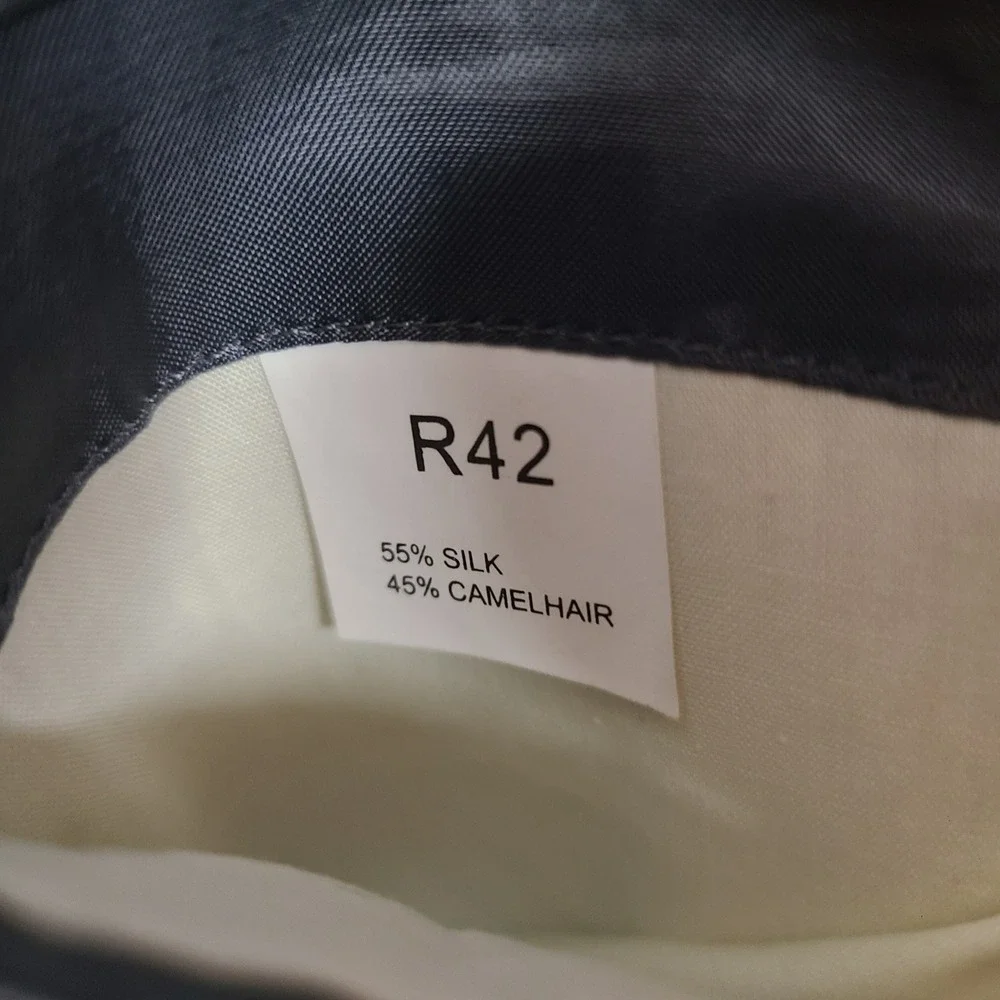 Jos A Bank Jacket Mens 42R Gray Herringbone Blazer Silk Camel Hair 2 Button Coat